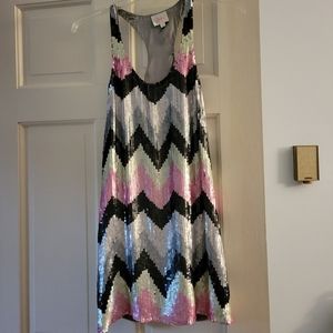 Parker Zig Zag Sequin Mini Dress